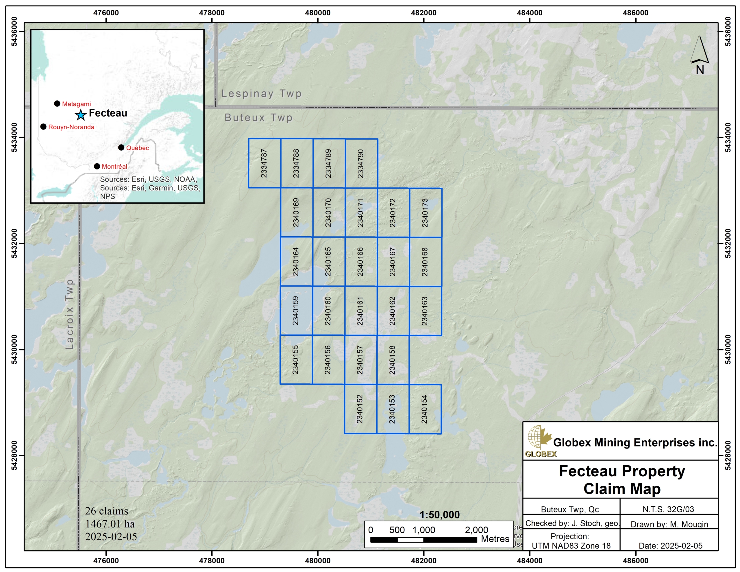 Fecteau Claim Map 2025-02-05