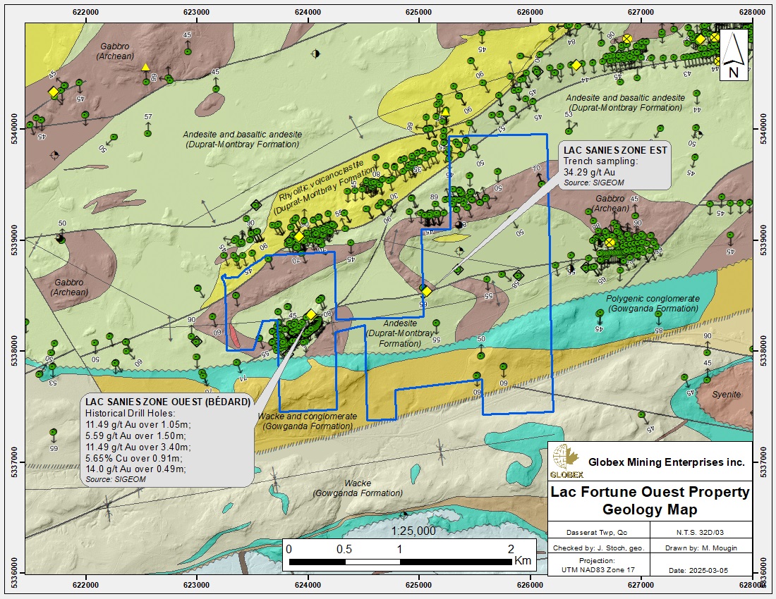Lac Fortune Ouest Geology Map_2025-03-05