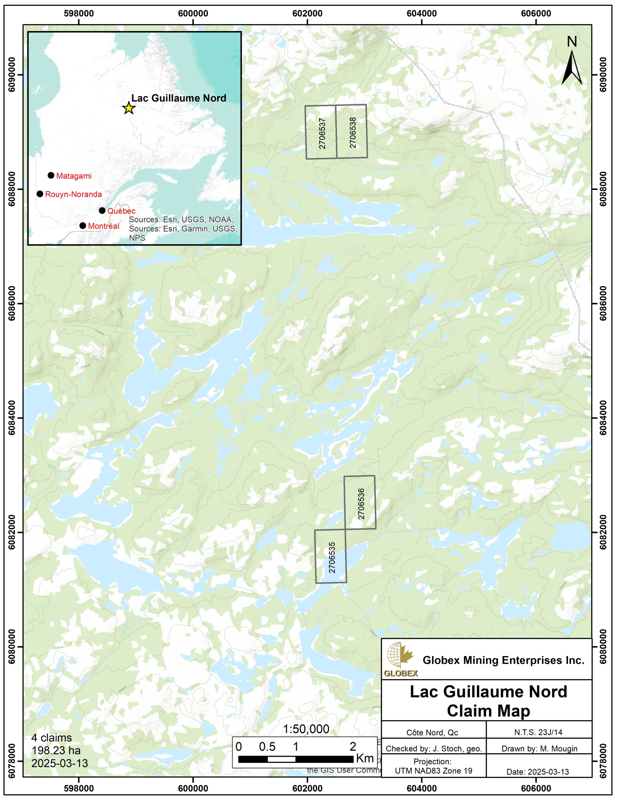 Lac Guillaume Nord Claim Map 2025-03-13