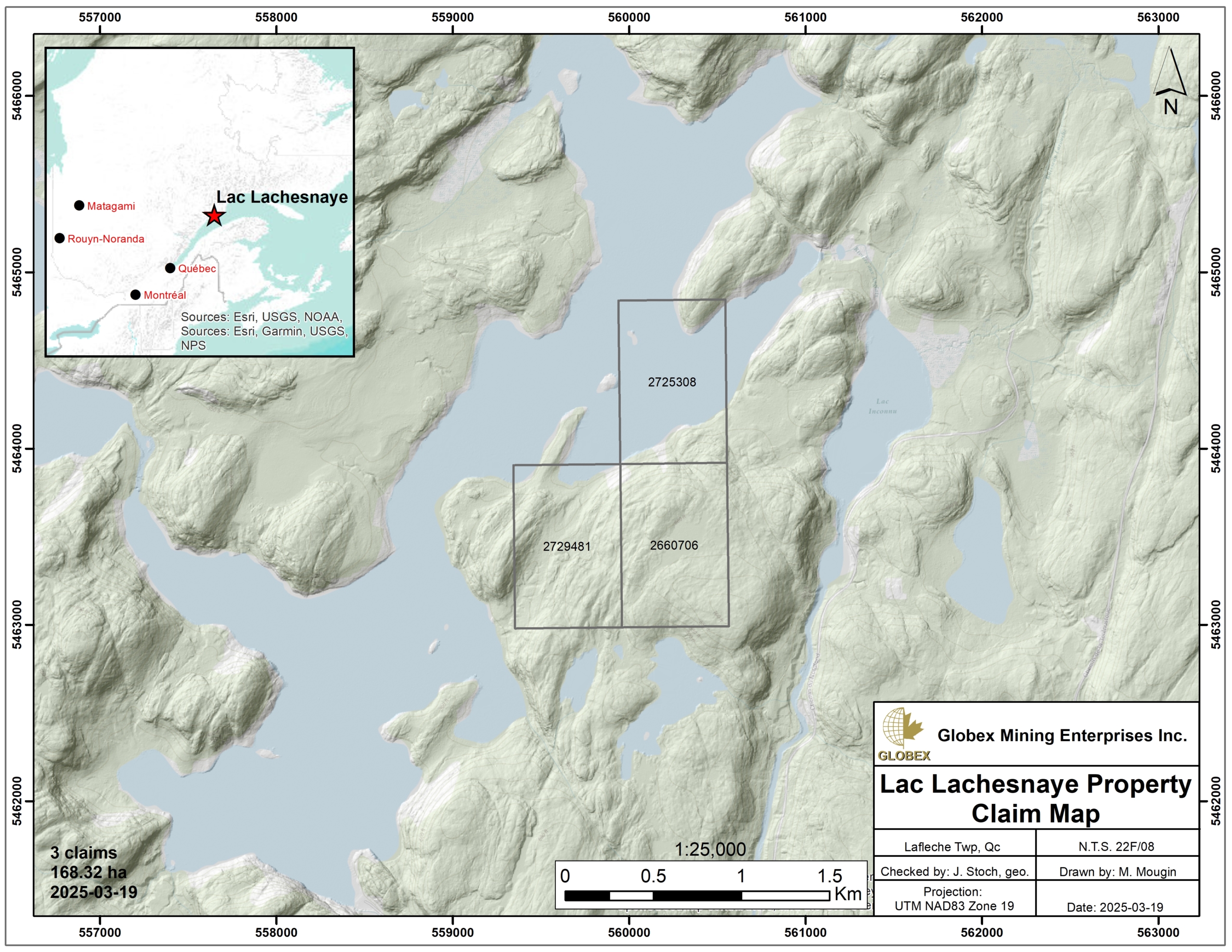 Lac Lachesnaye Claim Map 2025-03-19