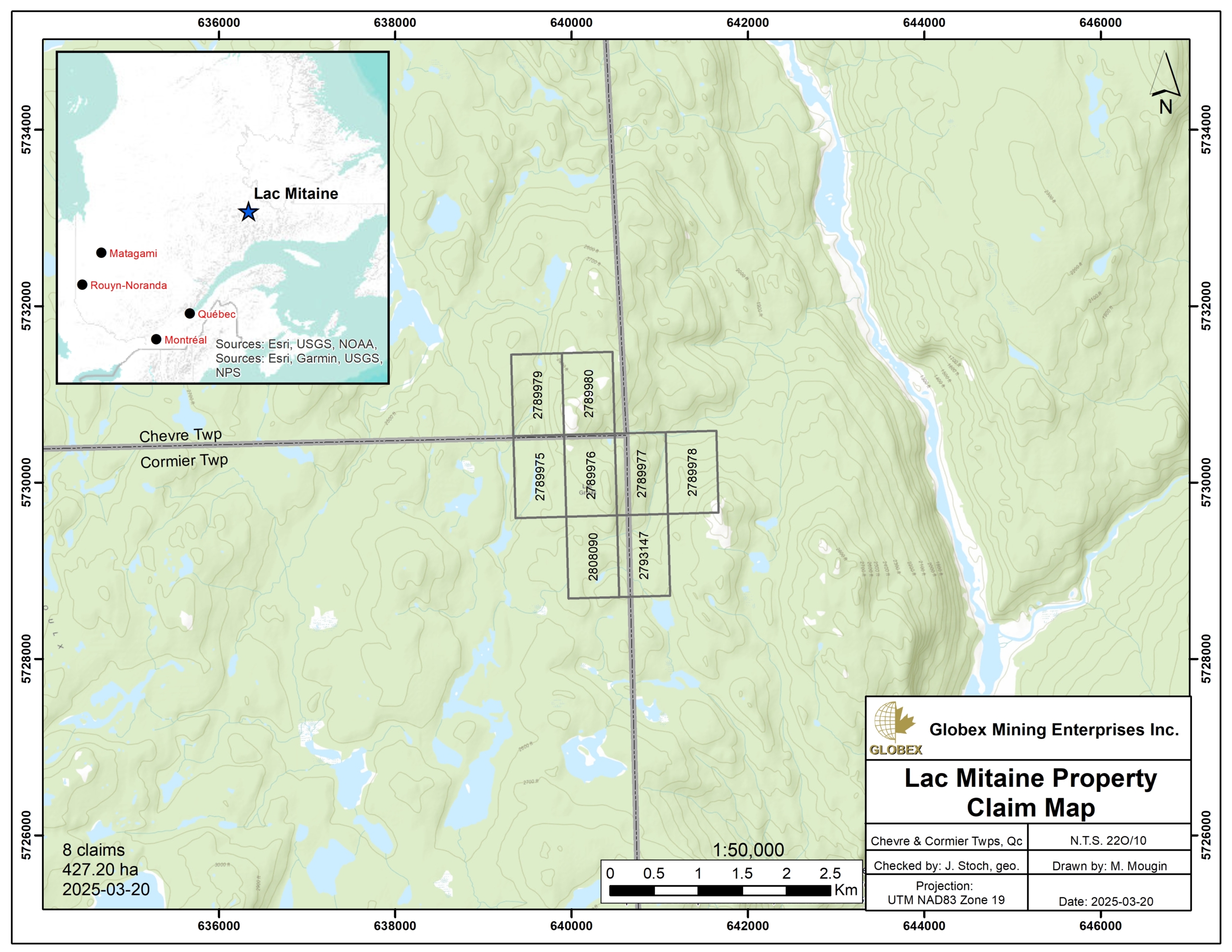Lac Mitaine Claim Map_2025-03-20