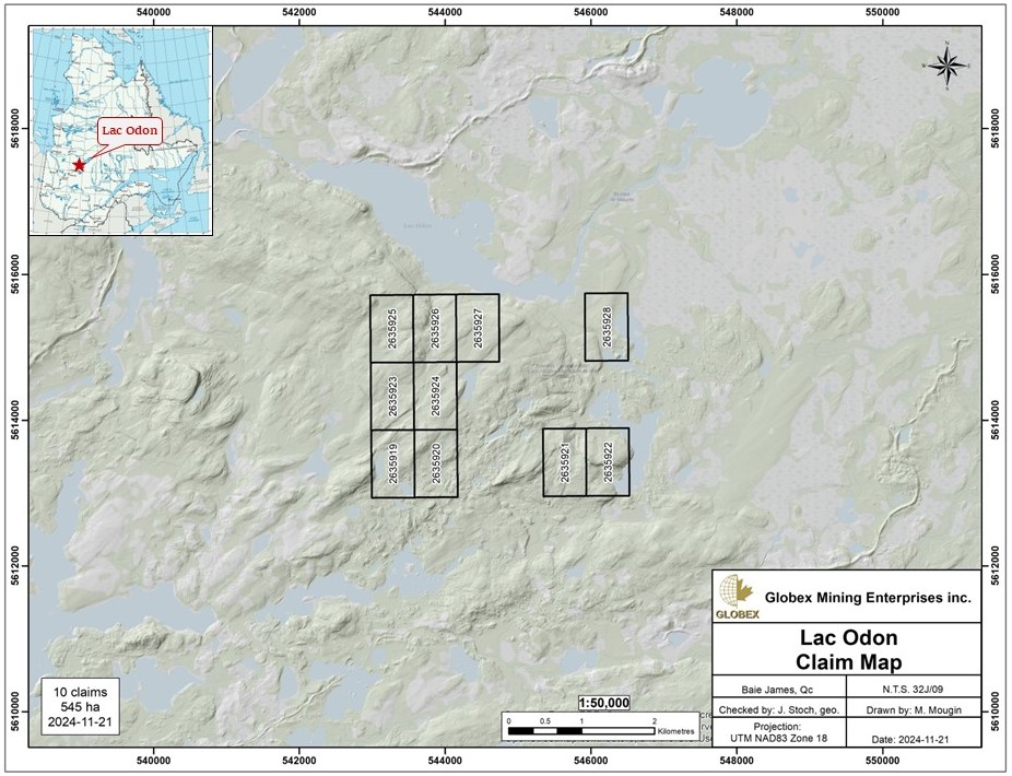 Lac Odon Claim Map BM