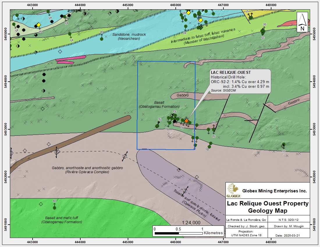 Lac Relique Ouest Geology Map 2025-03-21